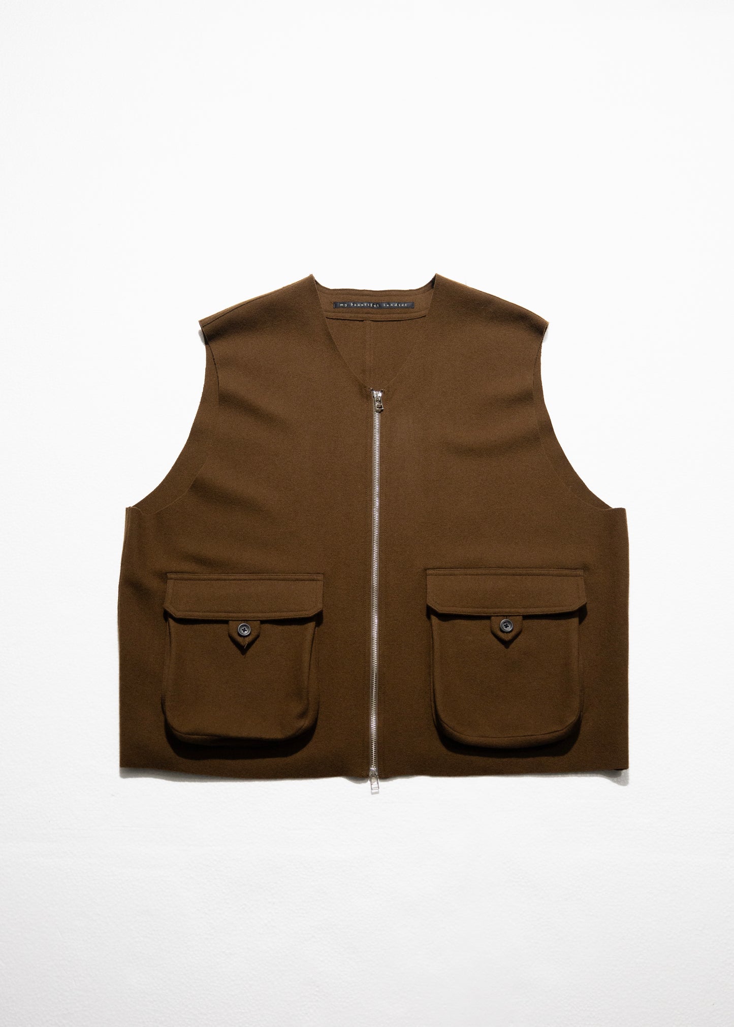 [my beautiful landlet] MELTON FABRIC ZIP VEST