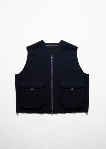 [my beautiful landlet] MELTON FABRIC ZIP VEST