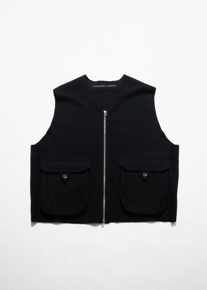 [my beautiful landlet] MELTON FABRIC ZIP VEST