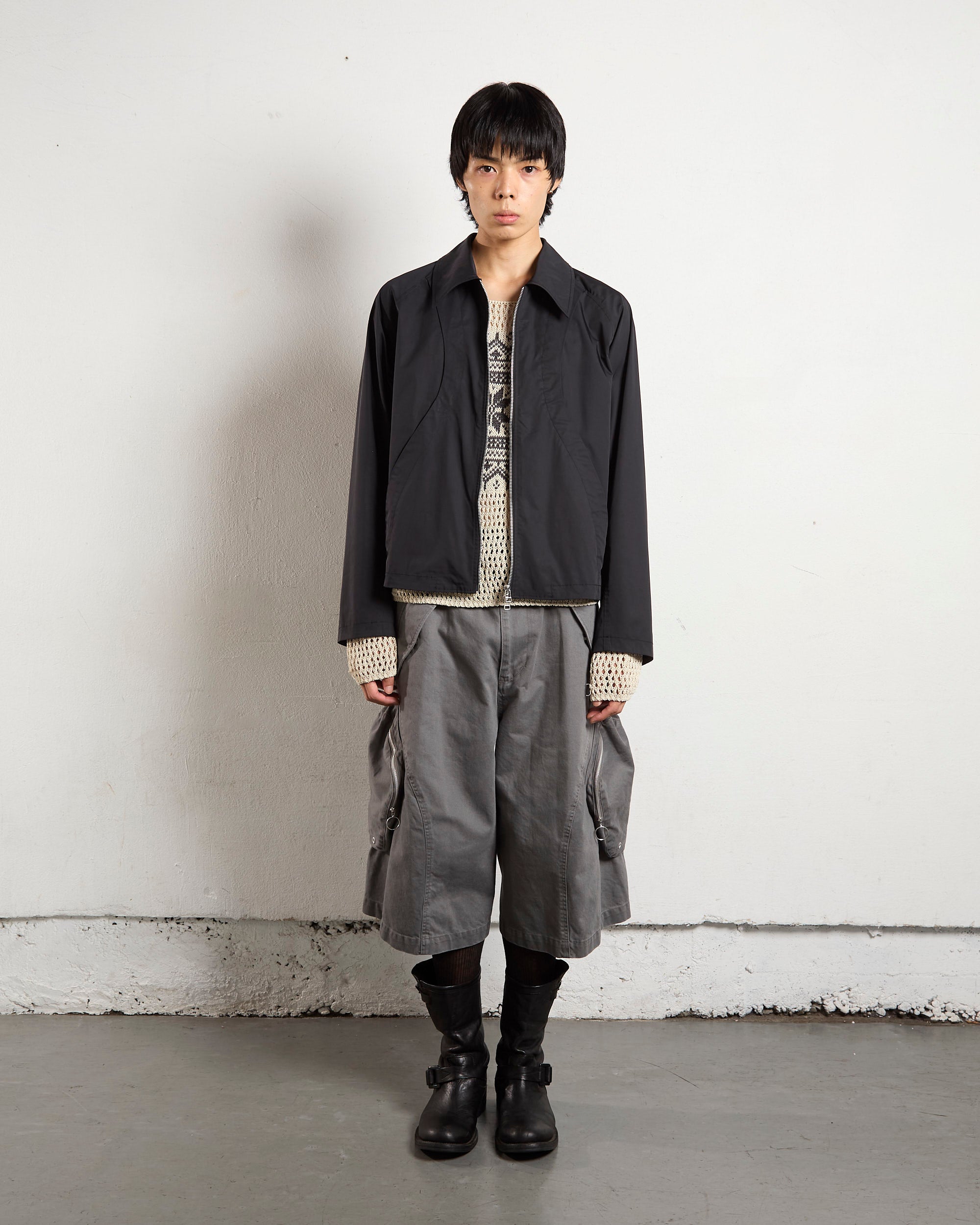 PADDED HOODED BOMBER JACKET -BLACK- | IN ONLINE STORE