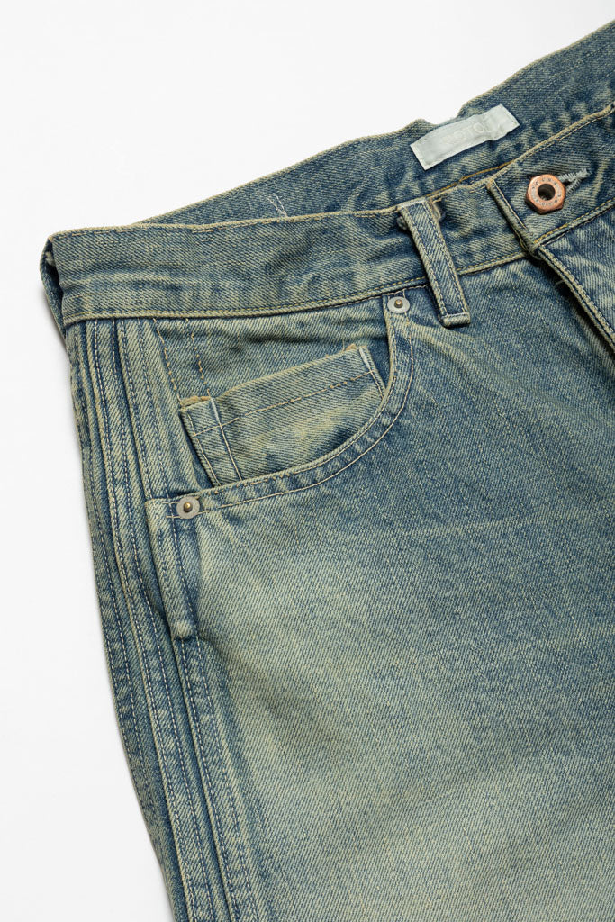 [ROTOL] TRIPLE SEAMS 6P DENIM SHORTS DAMAGE