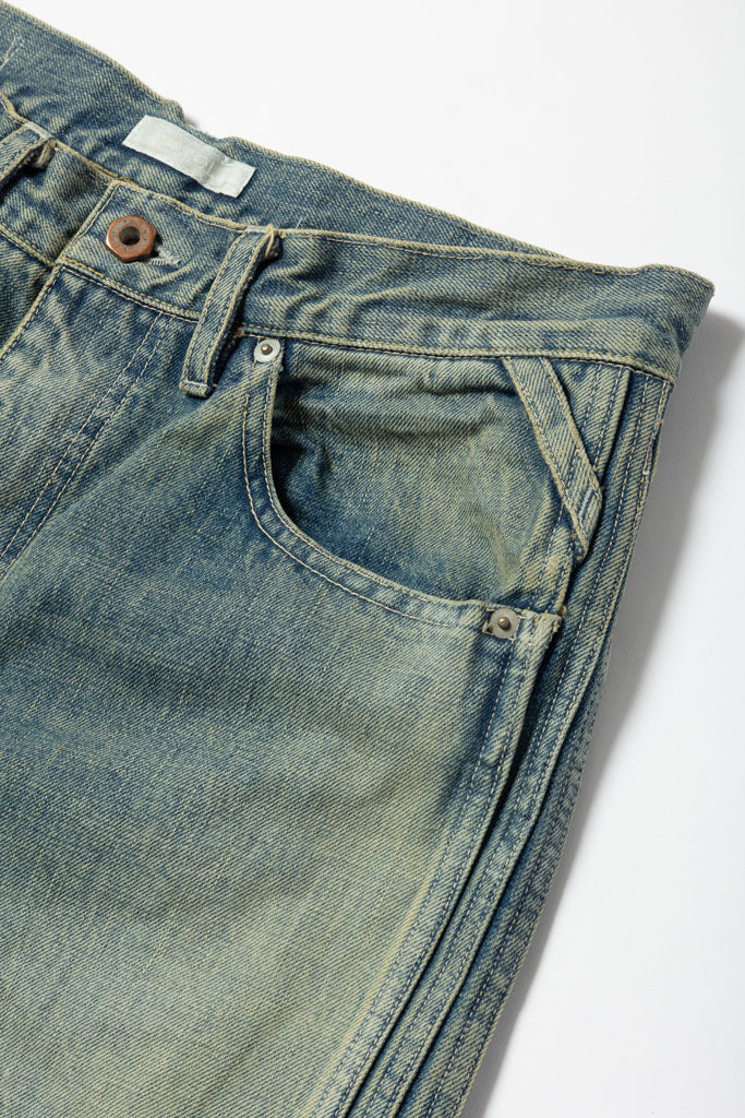 [ROTOL] TRIPLE SEAMS 6P DENIM SHORTS DAMAGE