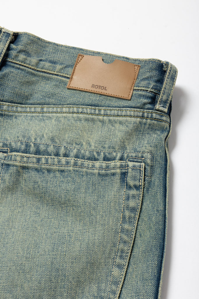 [ROTOL] TRIPLE SEAMS 6P DENIM SHORTS DAMAGE