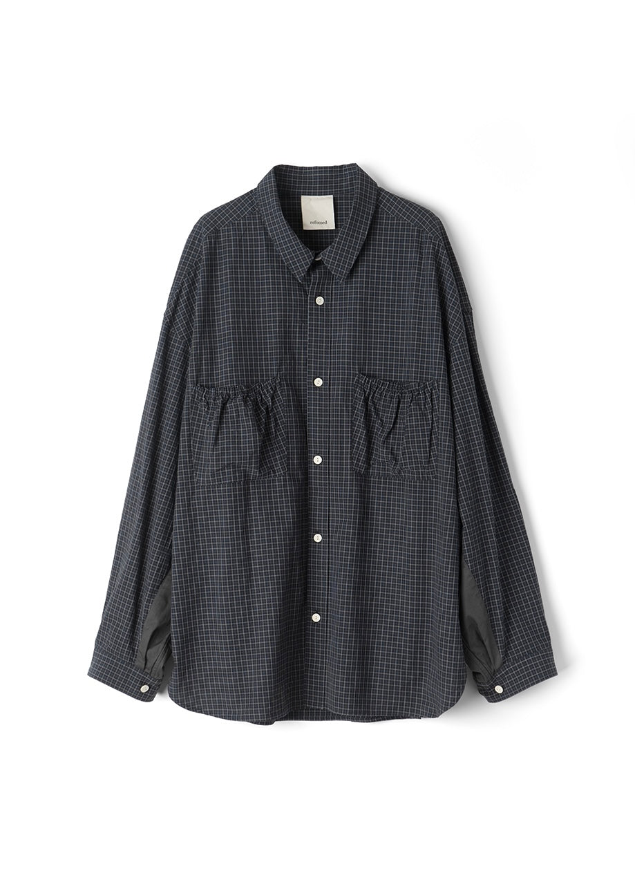 [refomed] WRIST PATCH WIDE SHIRT "CHECK"