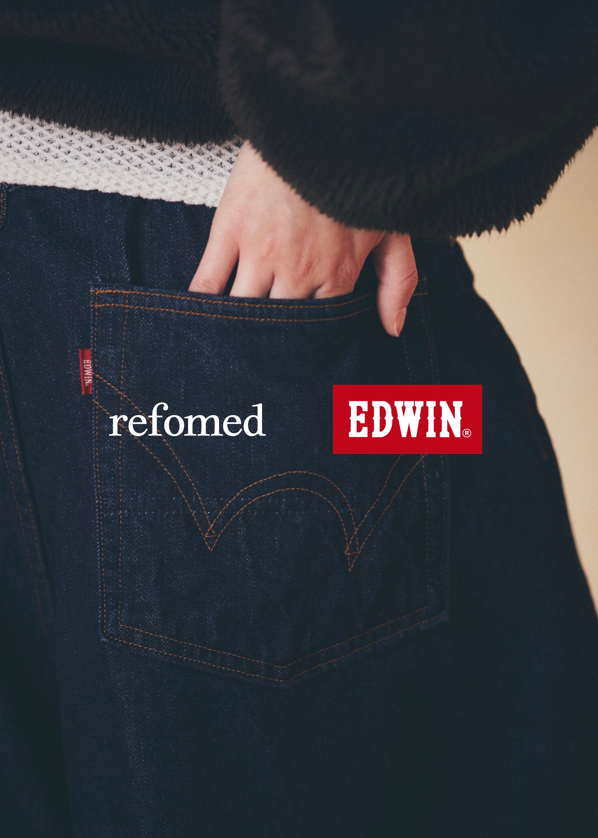 パンツ FRESH MAN DENIM WIDE PANTS by EDMIN USED refomed 